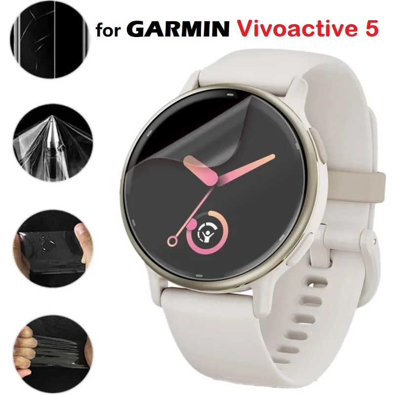 Protector de pantalla de hidrogel para reloj inteligente Garmin Vivoactive 5, película protectora suave transparente HD, 10 piezas