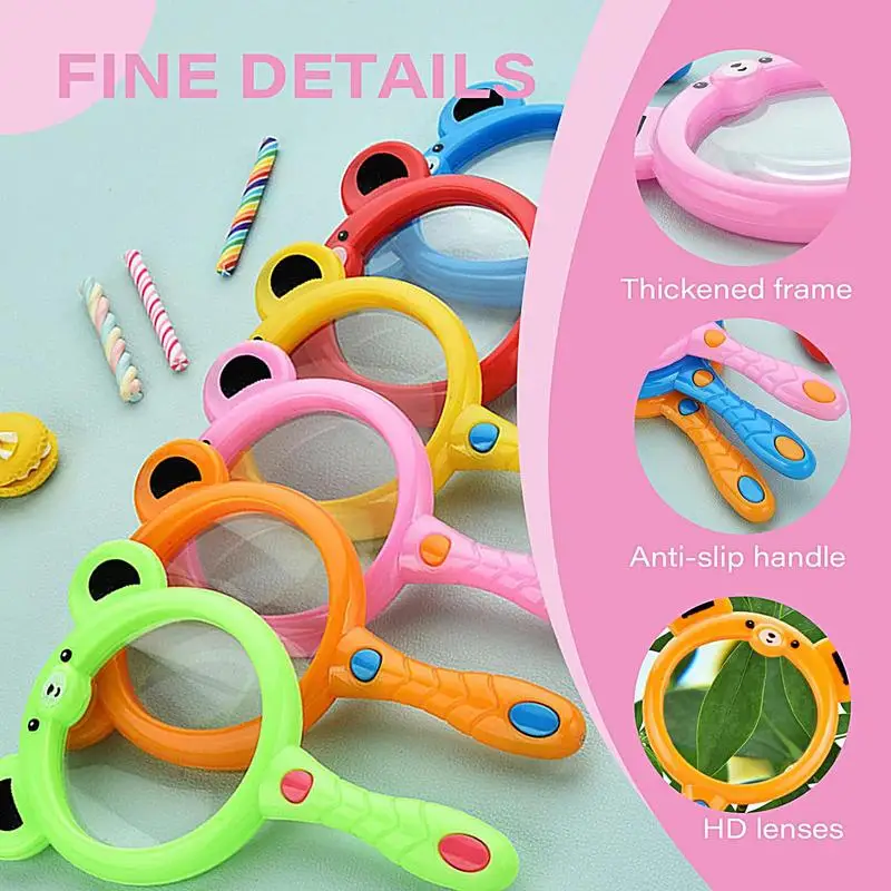 Loupe pour enfant, loupe portative à poignée ergonomique, jouet incassable, loupe 6 pièces pour