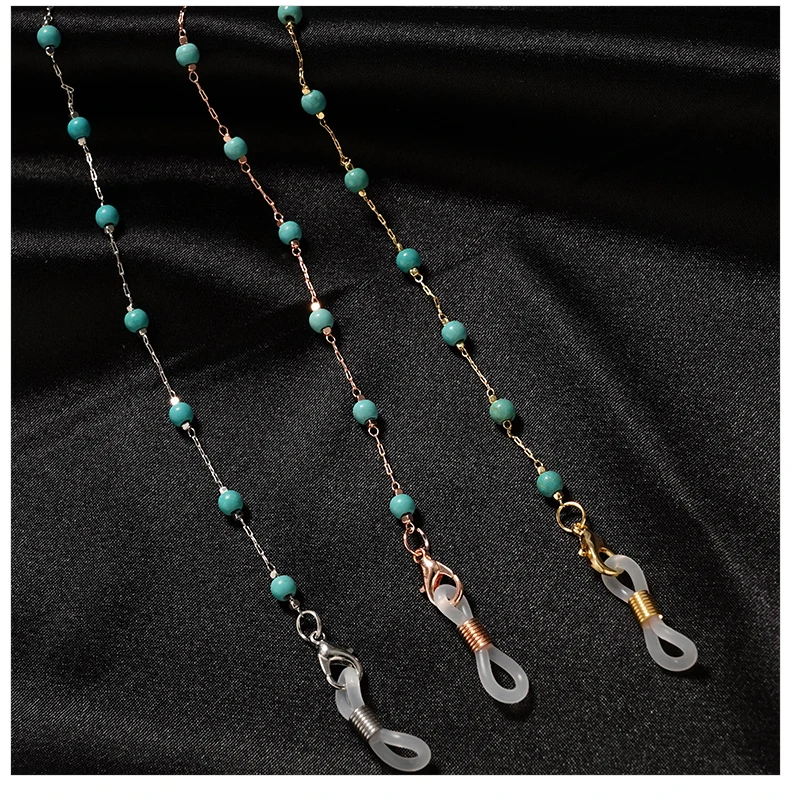 Mode Sonnenbrillen Ketten für Frauen Metall Charms Brillen Lanyard Halskette Brillen halter Riemen Schnur Brillen halter – Detail 1