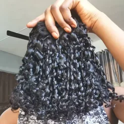 100% Natural Hair Bundle Cuticle Aligned Hair Raw Indian Human Hair Kinky Curly Bundles Deal 12A Grade Double Drawn 3/4 Bundles