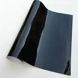 30X152CM Car Sticker Glossy Black Vinyl Wrap Film Gloss Black Self Adhesive Vinyl Sticker Bubble Free Exterior Parts