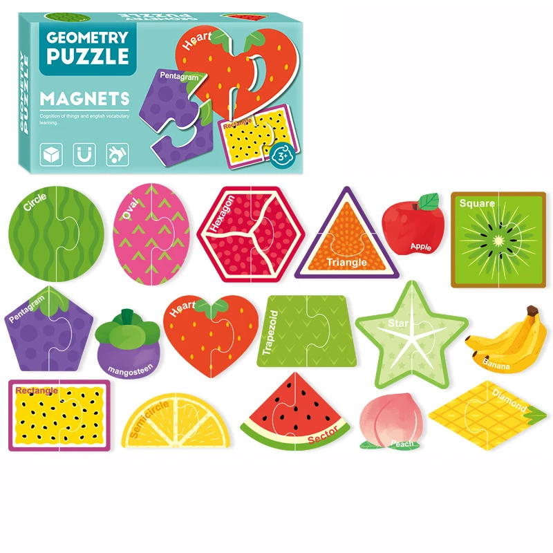 Magnetyczne puzzle Gry Naklejki na lodówkę Litery z kreskówek Cyfry Pojazd zwierzęcy Dopasowywanie poznawcze Puzzle Zabawki edukacyjne