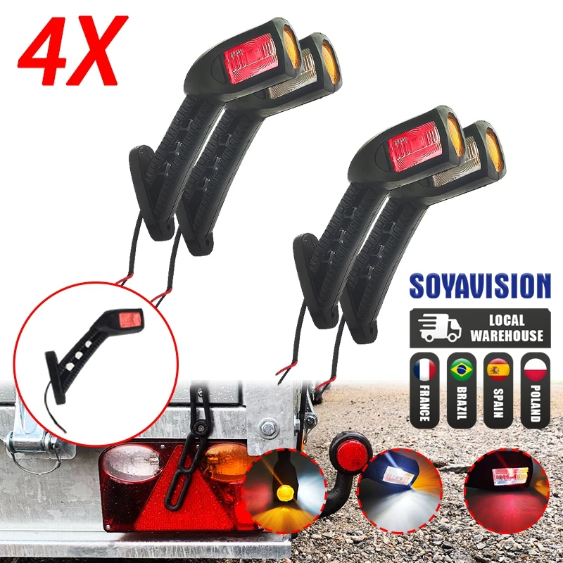 2PCS/4pcs Waterproof Trailer LED Side Marker Lighting Outline Marker Truck Light Neon Stalk Side Marker Light Taillight 24V