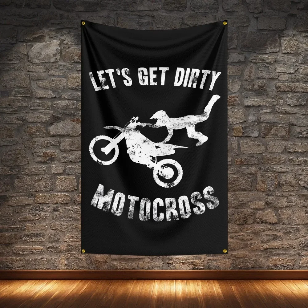 Route 66 Ride To Life Motorcycle Club Flag Polyester Digital Printing Cars Banner For Decoration