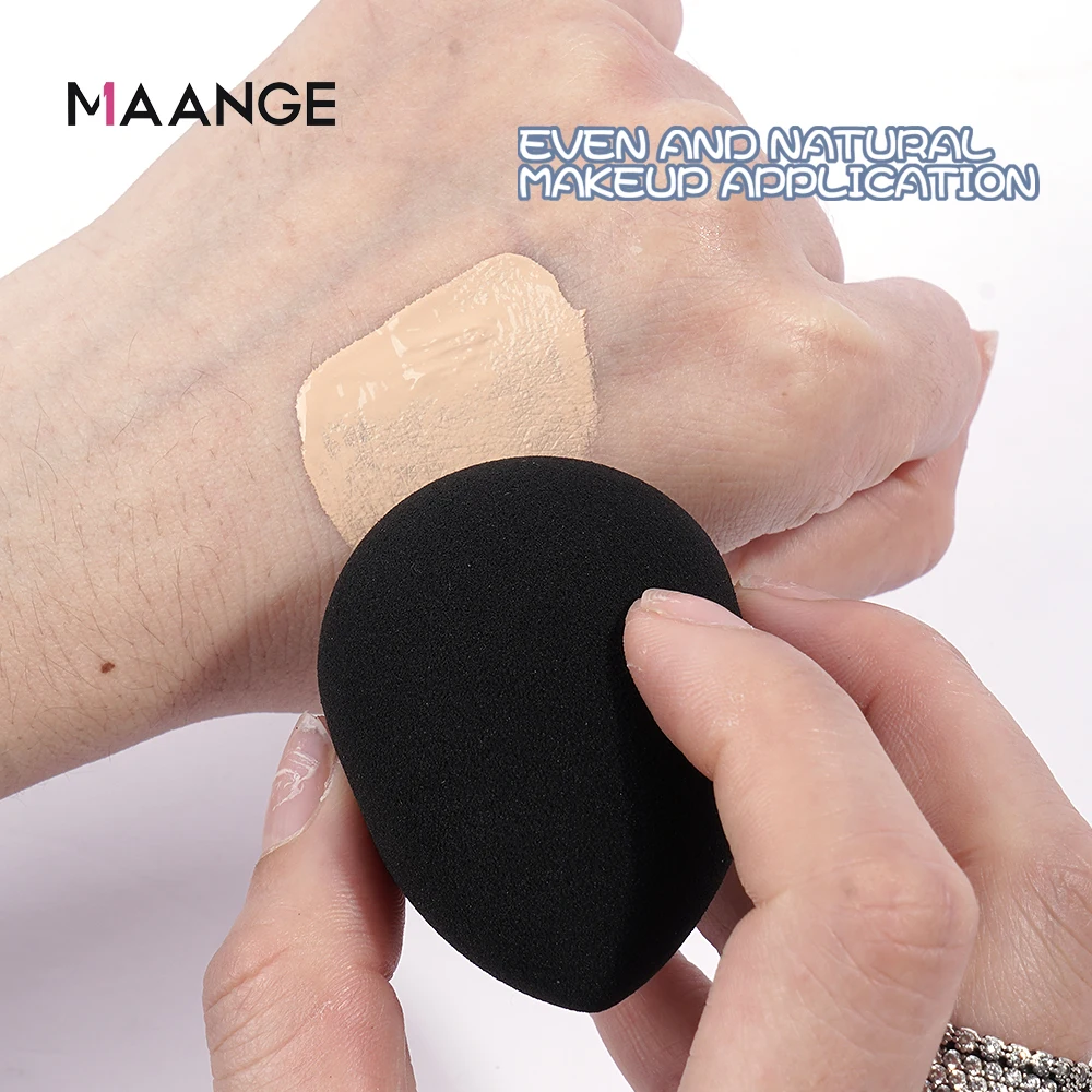 MAANGE-Éponges de maquillage noires, 12 pièces, pour différents besoins de maquillage, sec et support, outil de beauté