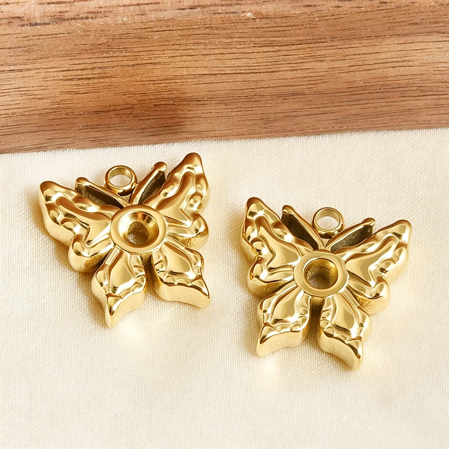 5 Stück goldfarbene Edelstahl-Anhänger in Form von niedlichen Hunden, Fischen und Enten, PVD-beschichtet, für Schmuckherstellung, Tieranhänger, DIY-Halskette, Schlüsselanhänger – Detail 18