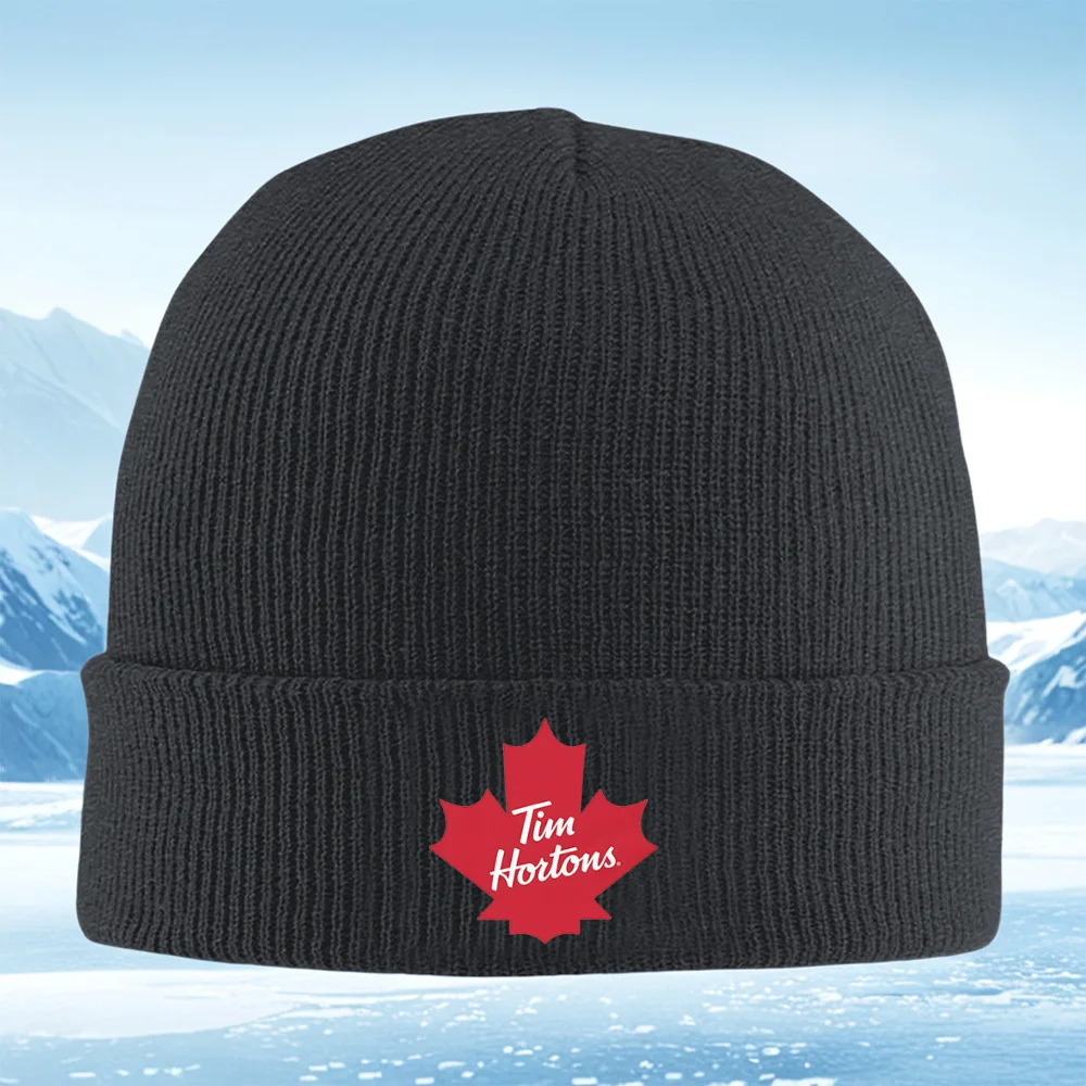 

Текстовый дизайн кленового листа, фирменный дизайн для мужчин и женщин, вязаная шапка унисекс, шапка-бини, пуловер, зимняя теплая теплая рождественская уличная велосипедная шапка Hiki