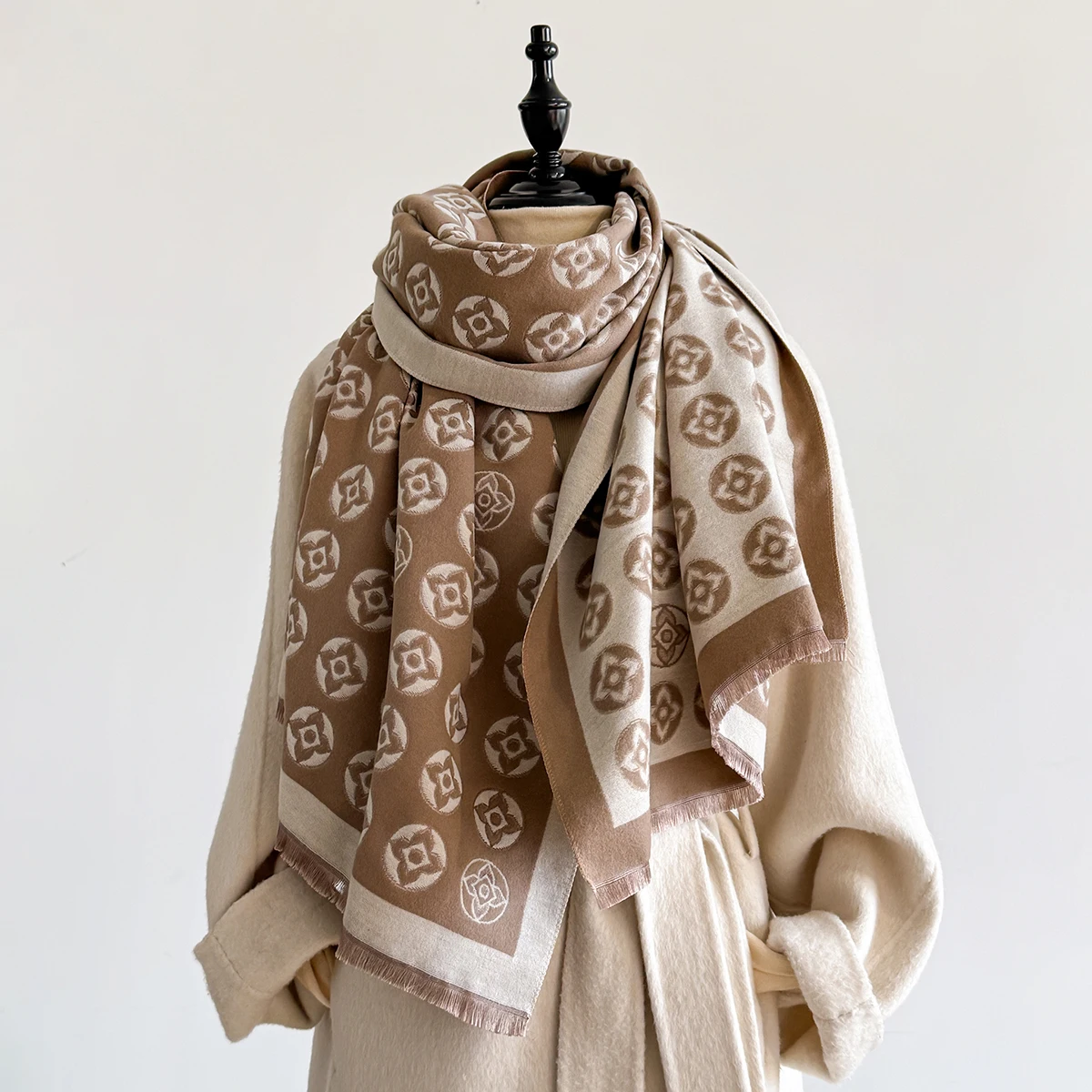 

Женский зимний шарф из искусственного кашемира, толстое теплое одеяло, модный роскошный аксессуар для холодной погоды