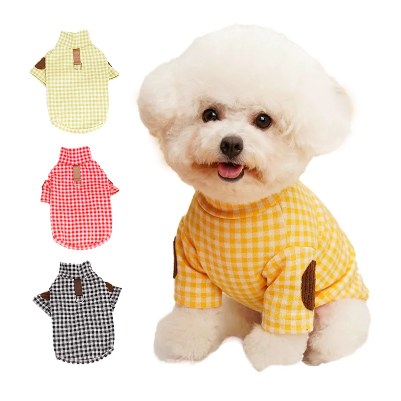 Ropa clásica a cuadros para perros, pijamas finos y suaves para perros con anillo en D, monos para mascotas, disfraces para cachorros y gatitos, ropa para perros y gatos, perro salchicha