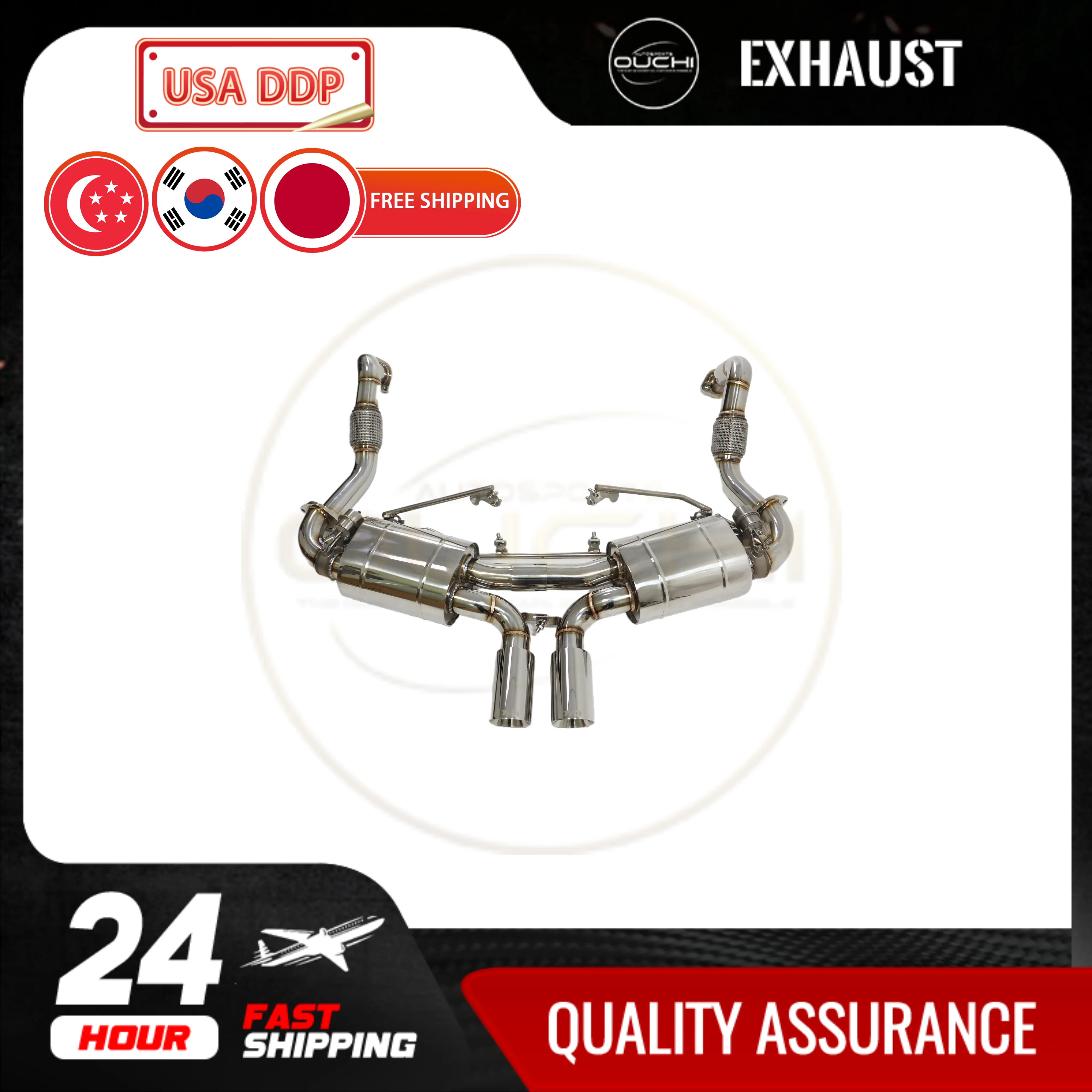 

OUCHI Factory Direct Sales Stainless Steel for Porsche Cayman 981 2013-2016 Performance Catback Exhaust With Vacuum Valve Tips