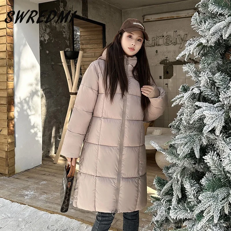 Oversized Loose Jackets Female Women Jackets Winter Coat Jacket Solid Thicken Warm Parkas Hooded Snow Outwear Long Coats S-3XL