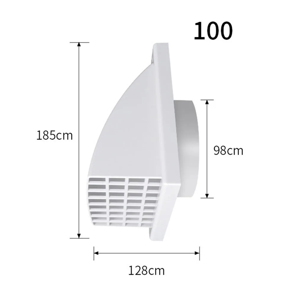 ABS Exterior Wall Air Vent Grille with Valve for Range Hood Duct Suitable for Multiple Pipe Sizes 100mm to 150mm