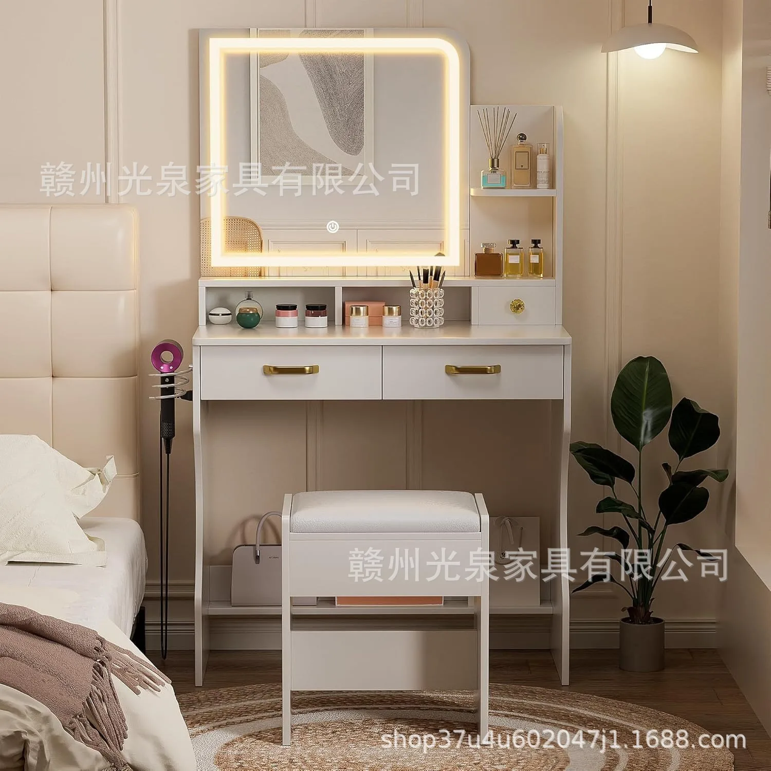 Amazon hot-selling panel vanity bedroom, furniture vanity table, cross-border source, direct sales from Amazon's source factory