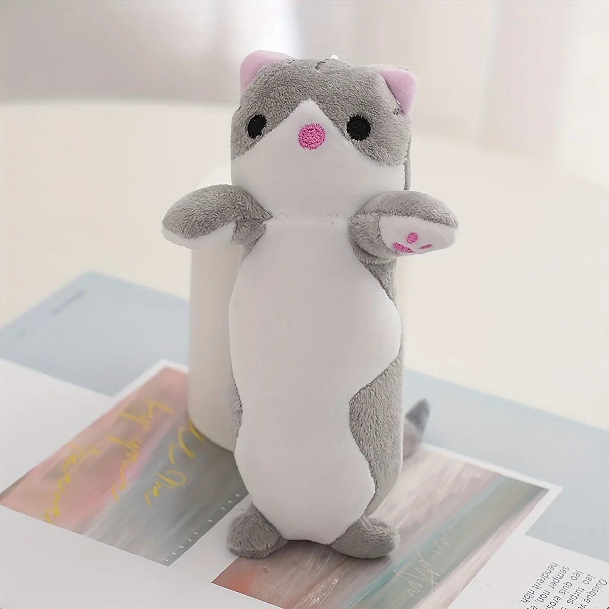 1pc-Desktop Decoration New Creative  Cute Ornament Long Striped Cat Plush