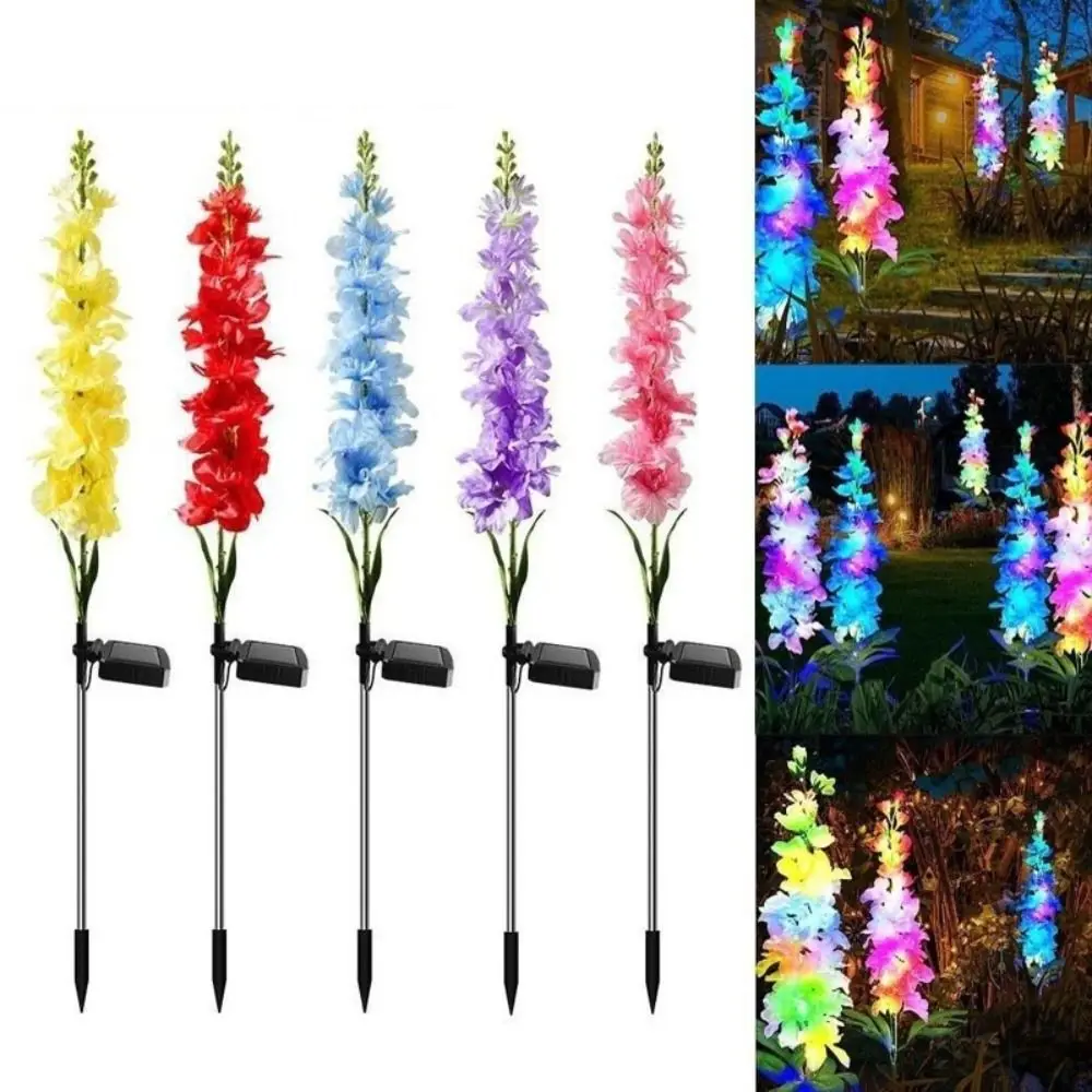 Realistic Solar Wisteria Flower Lamp Waterproof Cordless Garden Floor Lamp Artificial Creative Garden Solar Lights Patio Walkway