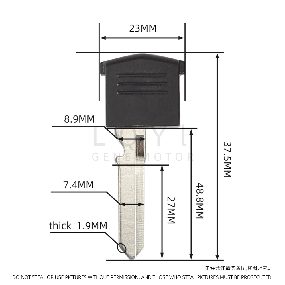 60Pcs New Blank Key Motorcycle Replace Uncut Keys For Kawasaki 2008 GTR1400 GTR C14 ZG1400 Remote Uncut Blank Blade