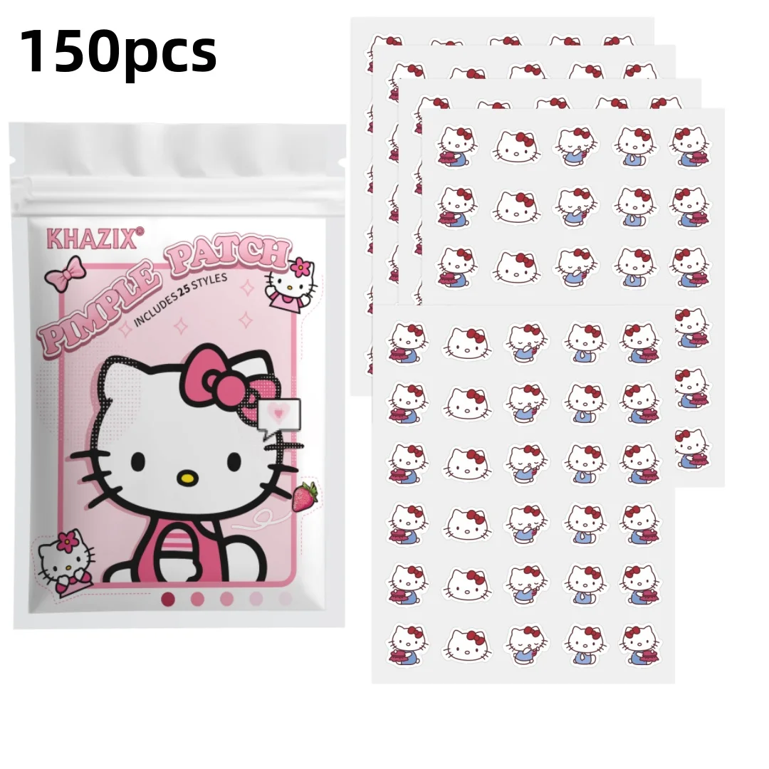 30pcs/150pcsHello Kitty Hydrocolloid Pimple Patches, Cute Cartoon Acne Cover Stickers, Breathable Waterproof Face Care Patches