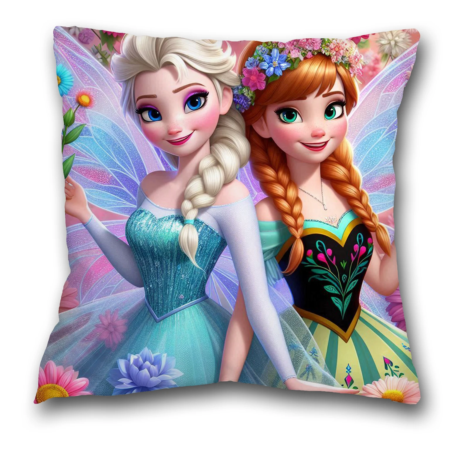 Frozen Cartoon Pillowcase Disney Elsa Princess Christmas Living Room Sofa Cushion Suite Room Home Decoration for Girls Kids