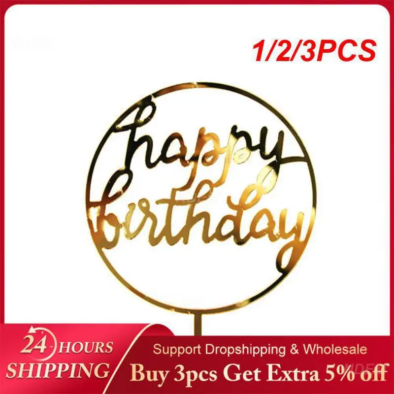 1/2/3PCS Cake Flag Acrylic Celebratory Wedding Cake Decoration Wedding Eye-catching Cake Topper Stylish Beautiful