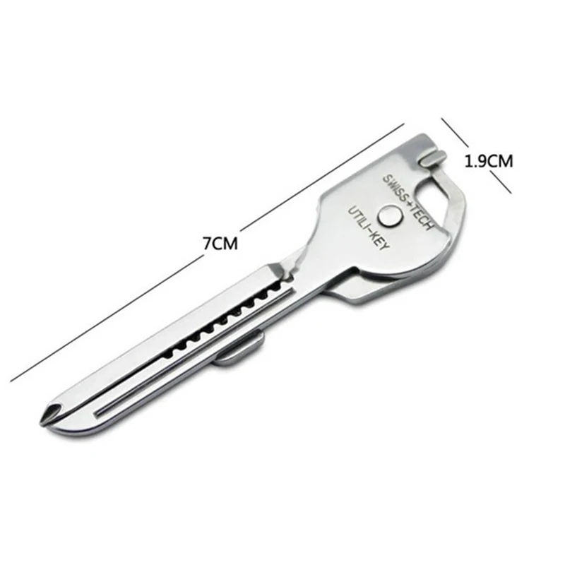 1PC EDC Multi Tool 6 in 1 Stainless Steel Utili-Key Key Ring Chain Pendant Pocket Cutter Mini knife unboxing knife Screwdriver