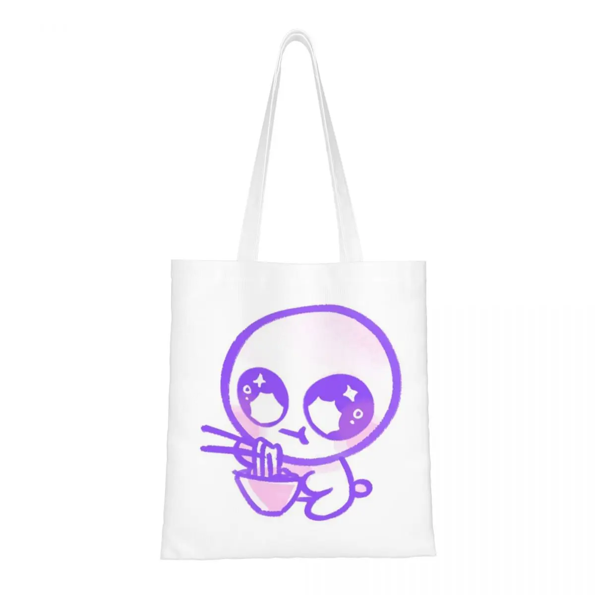 TBH Autism Creature Meme Yippee  Shopping Bags Girls Canvas The Tote Bag Foldable Ladies Shoulder Tote Travel Handbag