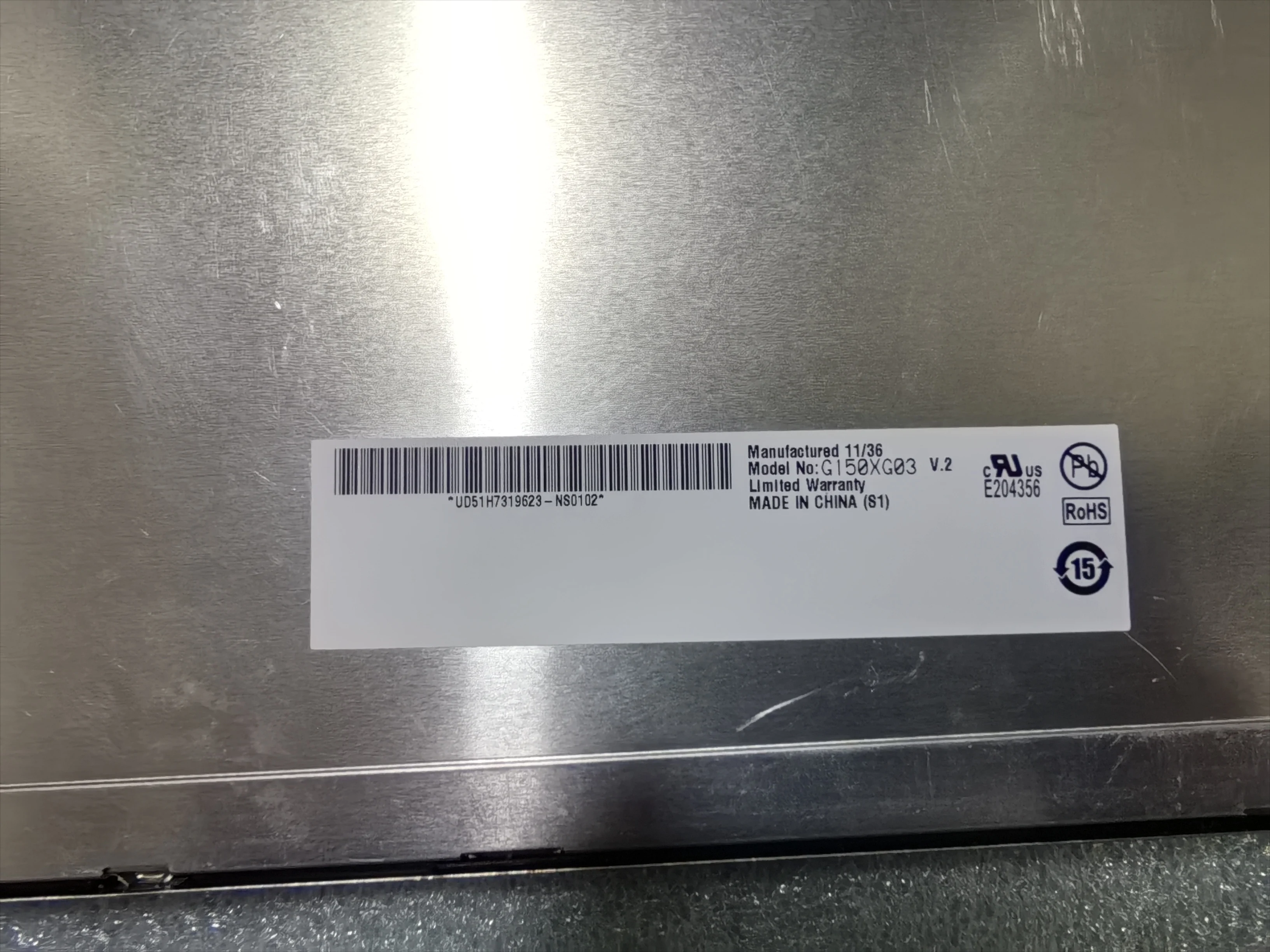 G150XG03ต้นฉบับ V2หน้าจออุตสาหกรรม15นิ้วผ่านการทดสอบในสต็อก M150XN07 V.1 M150XN07 V1 M150XN07 V.2 V2 M150XN07