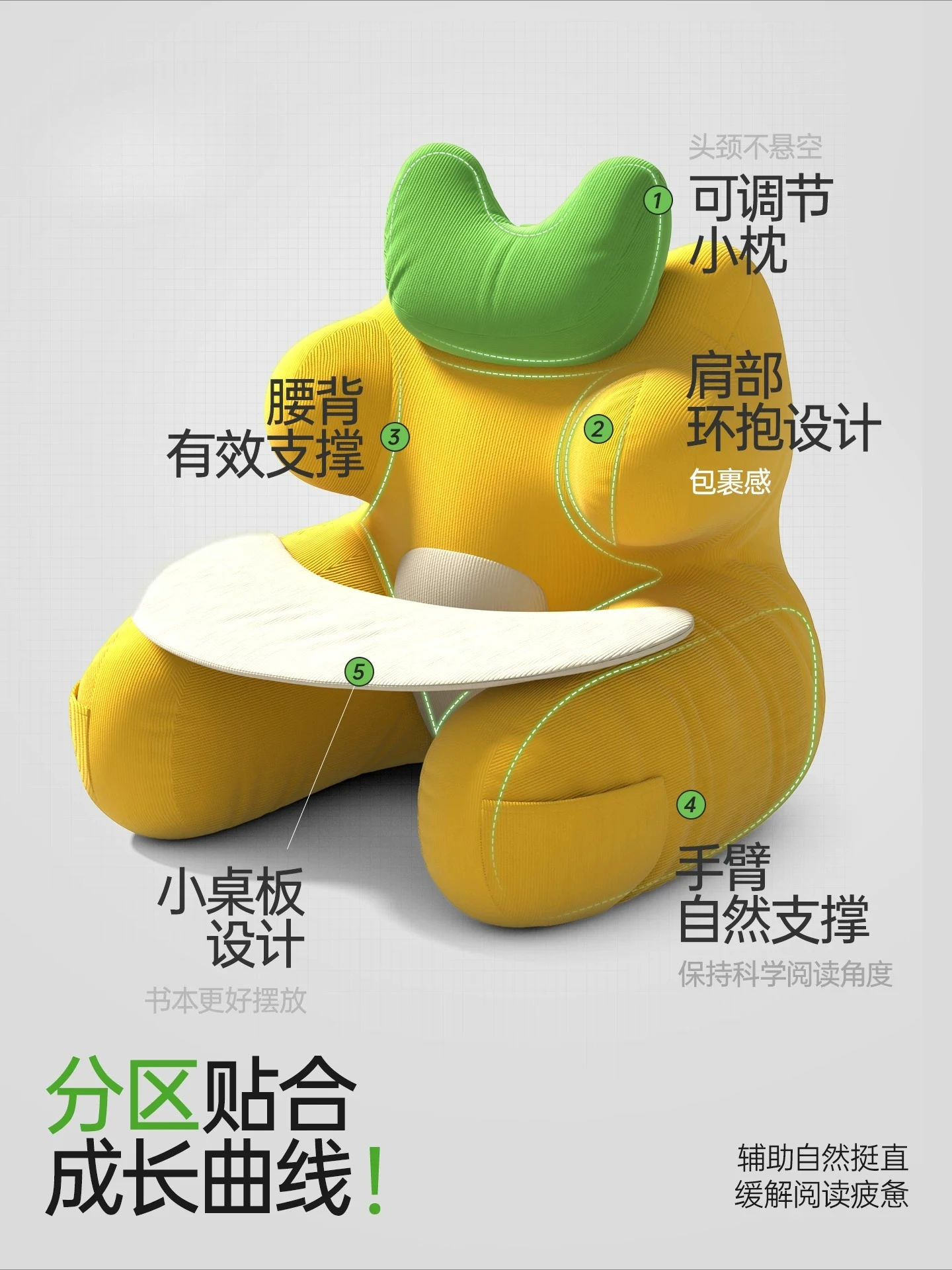 Reading Pillow Cute Pillow Chair Cushion Floor Cushion Cars Are Available Integrated Waist Protection Computer Chair Washable