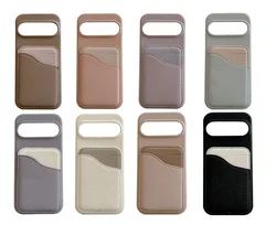 Luxury Color Block Leather Card Pocket Wallet Case For Google Pixel 9A 10 Pro XL 7A 8Pro 8 7 Pro 6A Phone Cover With Card Holder