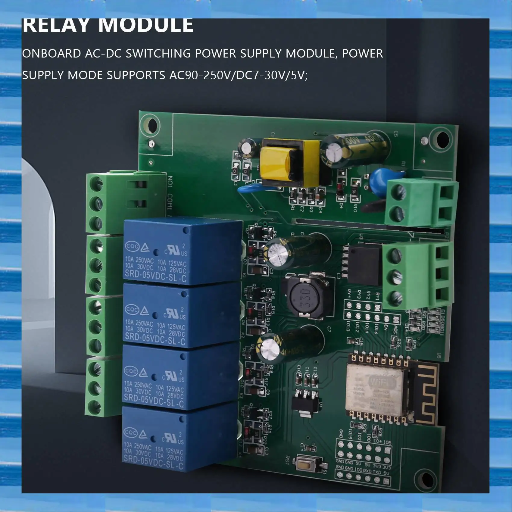 

AT53 5X ESP8266 ESP-12F WIFI релейный модуль 4 канала AC90-250V/DC7-30V/5V релейный переключатель задержки для ARDUINO IDE