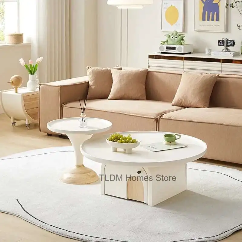 

Журнальные столики с круглым декором для гостиной, современный маленький приставной столик в скандинавском стиле, белый минималистичный столик Mesa De Centro De Sala, мебель для дома