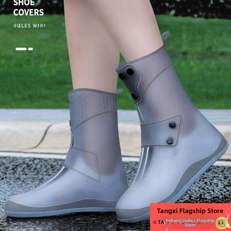 

2026 New Men's Thickened Waterproof Rain Boots Women's Outdoor Wear-Resistant Anti-Slip Rain Boot Covers Slip-On Shoe Covers