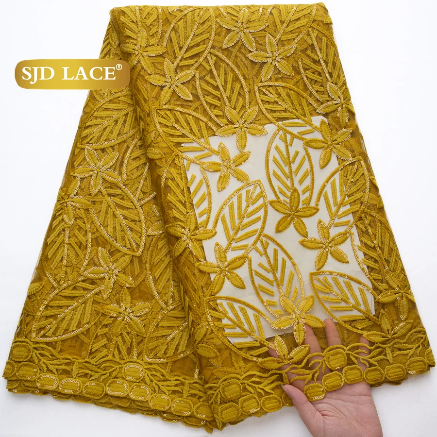 

SJD LACE Mesh Milk Silk Lace Fabrics Африканское кружево 5 ярдов 2025 Новое нигерийское французское тюлевое сетчатое кружево для женского праздничного платья Шить 4465