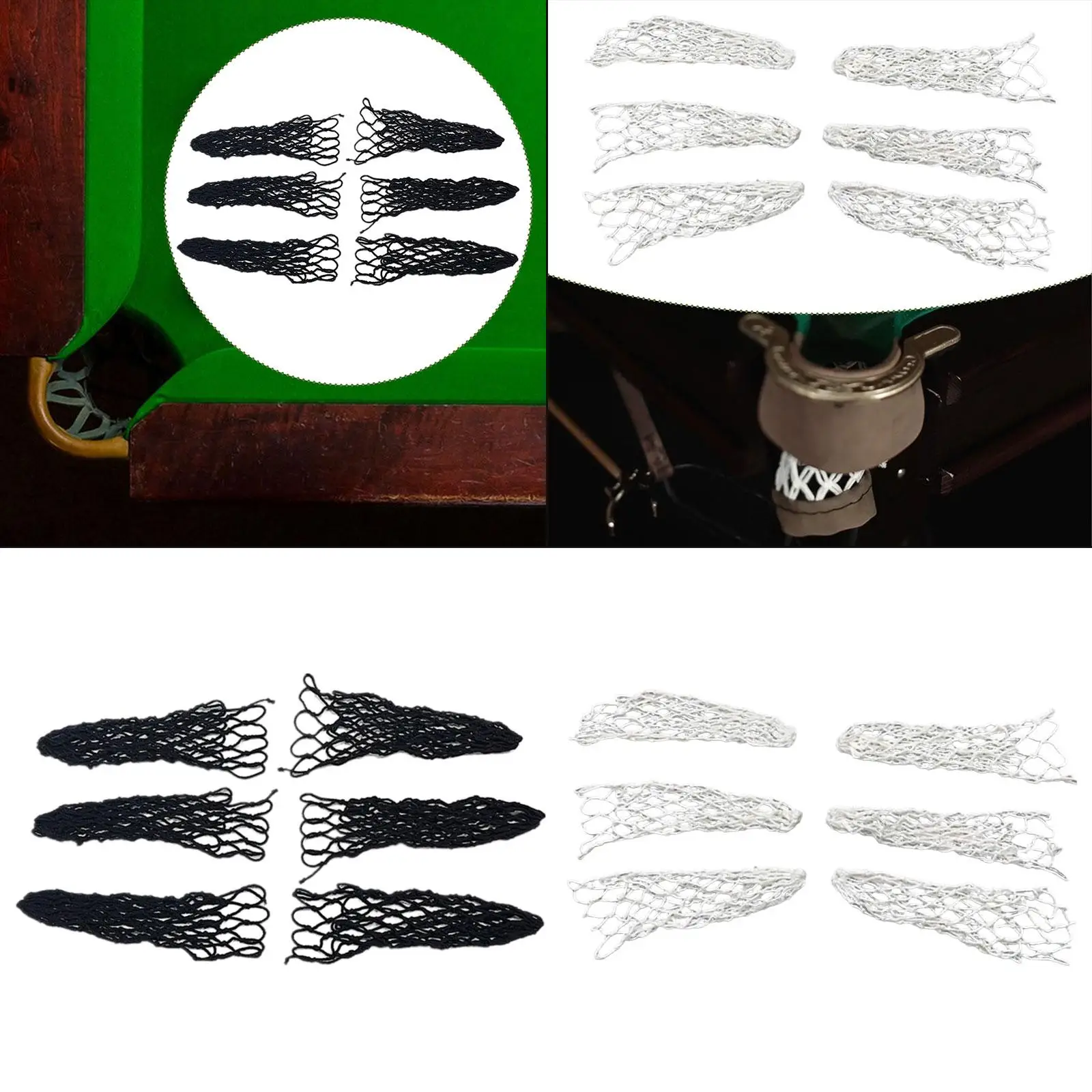 

6 Pieces Pool Table Pocket,Mesh Pockets,Hollow Out,Accessories Premium Snooker