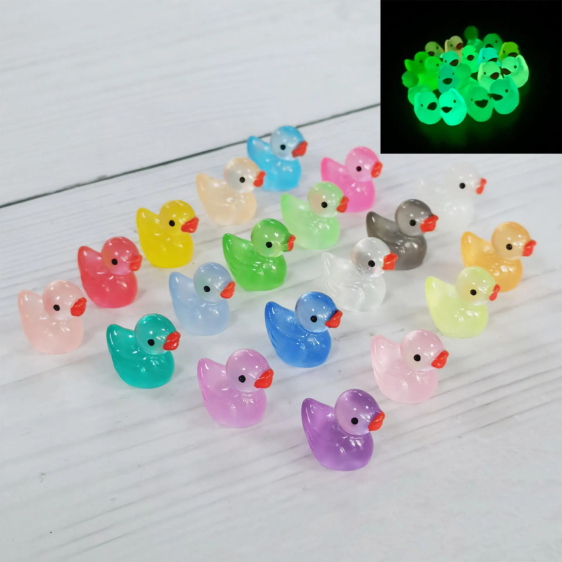 Cute Duck Sets Glow-in-the-Dark Shoe Charms Accessories DIy Slipper Slide Sandals Garden Shoe Decoration Buckle Pins Gifts