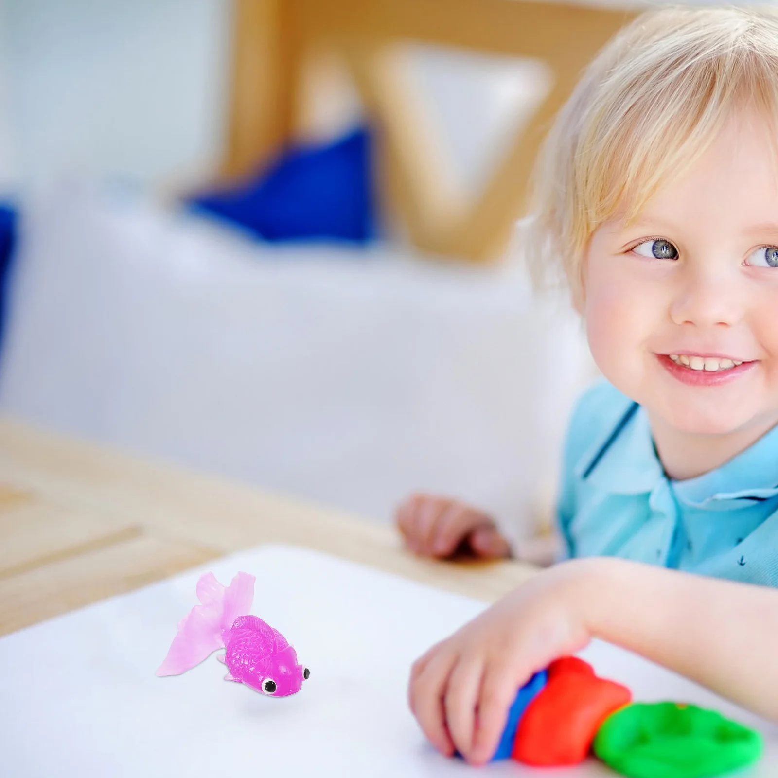 12pcs Realistic Simulation Goldfish Tpr Figure Set For Kids Party Favors Gift Collection Decor Animal Handheld Figures