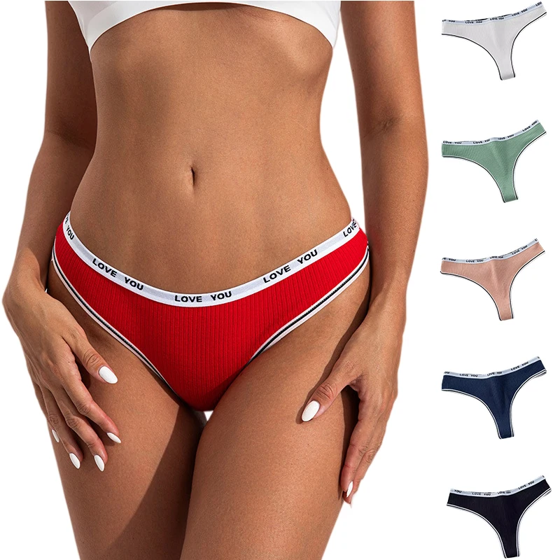 

Комплект из 6 однотонных трусиков с надписями, удобное нижнее белье с эластичной резинкой на средней талии для женщин и девушек