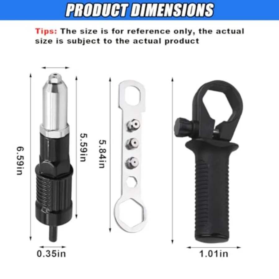 コードレス電動ドリルリベッターインサートナットツール、アダプターキット付き、金属、木材、プラスチックの修理および組み立て用途に適用されます。
