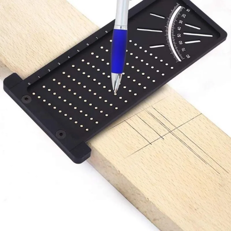 1pc Plastic Precision Woodworking Scribe Mark Line Gauge T-Type Cross-Out Ruler Carpenter Measurement Measuring Tool Angle Ruler