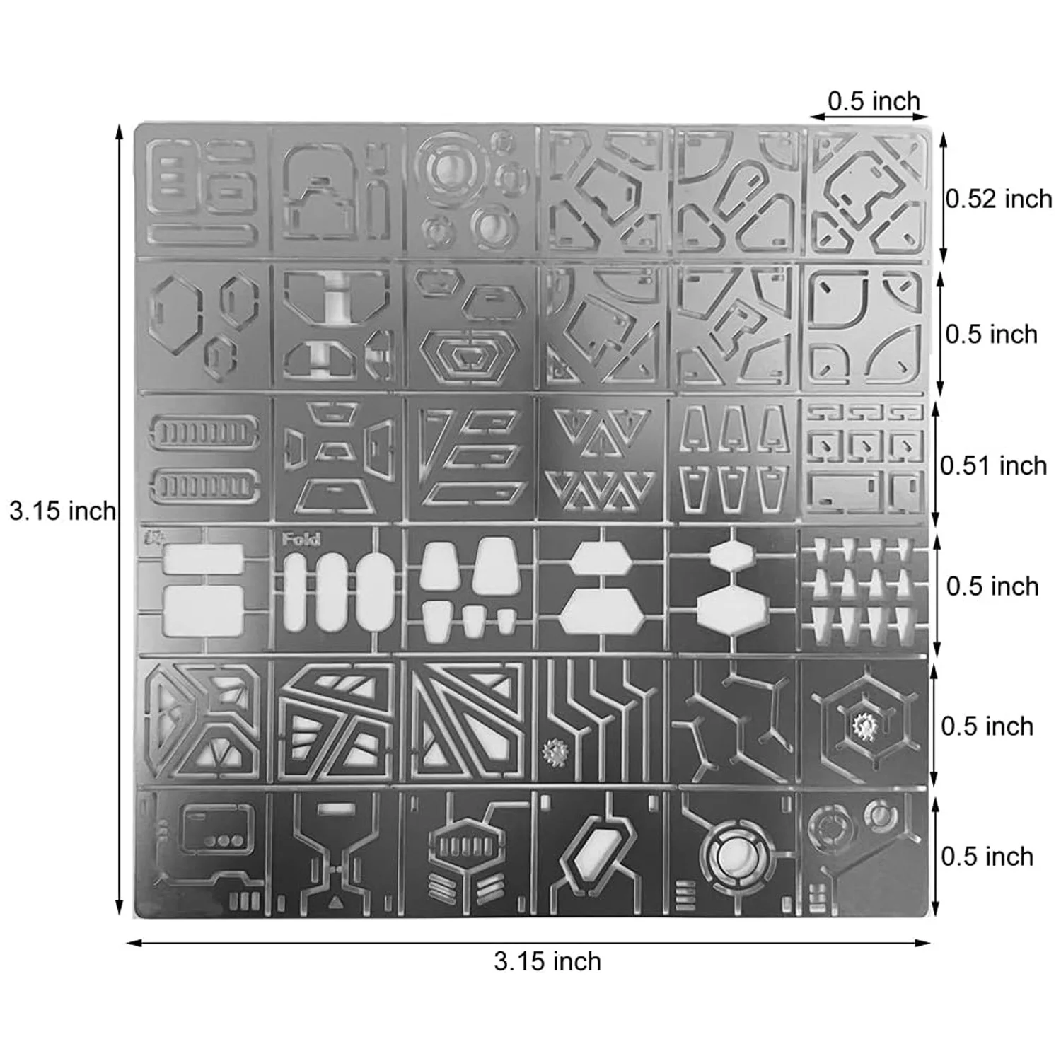 Joystar 36 PCS in 1 Stainless Steel Drill Hole Detail Maker Scribe line Stencil Pattern Sribing Ruler Model Building Tool