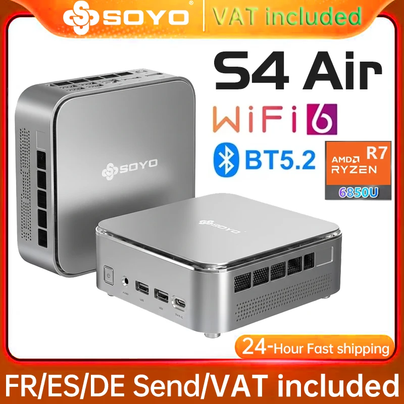 MiniPCSOYOS4AirconAMDR7-6850U8C/16T,NUCBOX,16GBDDR54800MHz,512GBNVME3.0SSD,Windows11Pro,AMDRadeon™ComputadoradeEscritorio680M-AliExpress7