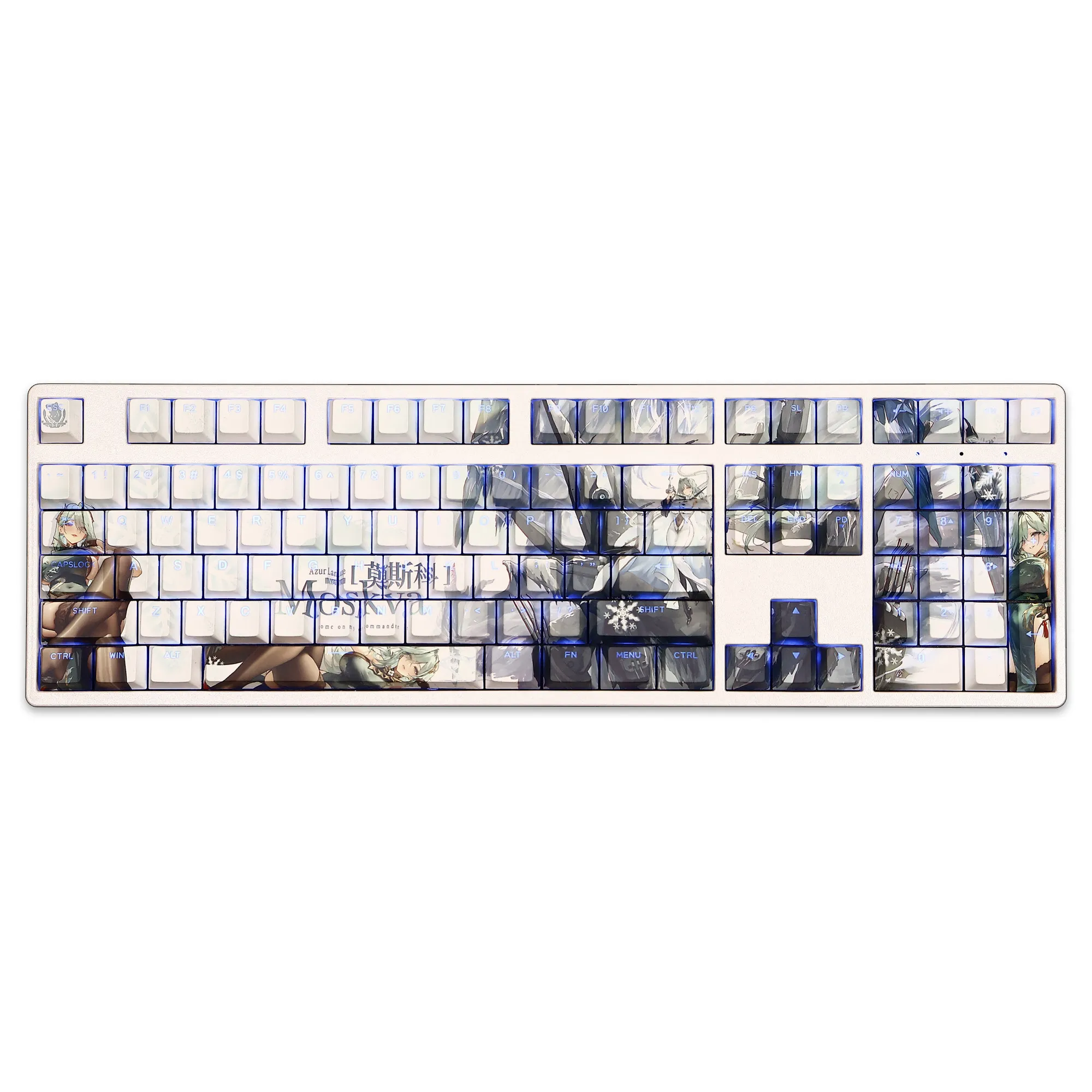 108 Keys Set Moskva Azur Lane Cute PBT Keycaps Cherry Height for MX Switch Mechanical Keyboard Game Custom