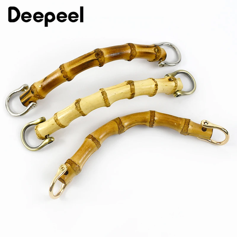 2/4/8/10Pcs Deepeel 150mm Bag Handles Bamboo Purse Frame Handbag Wallet Wooden Handle Bags Strap with Buckles DIY Accessories