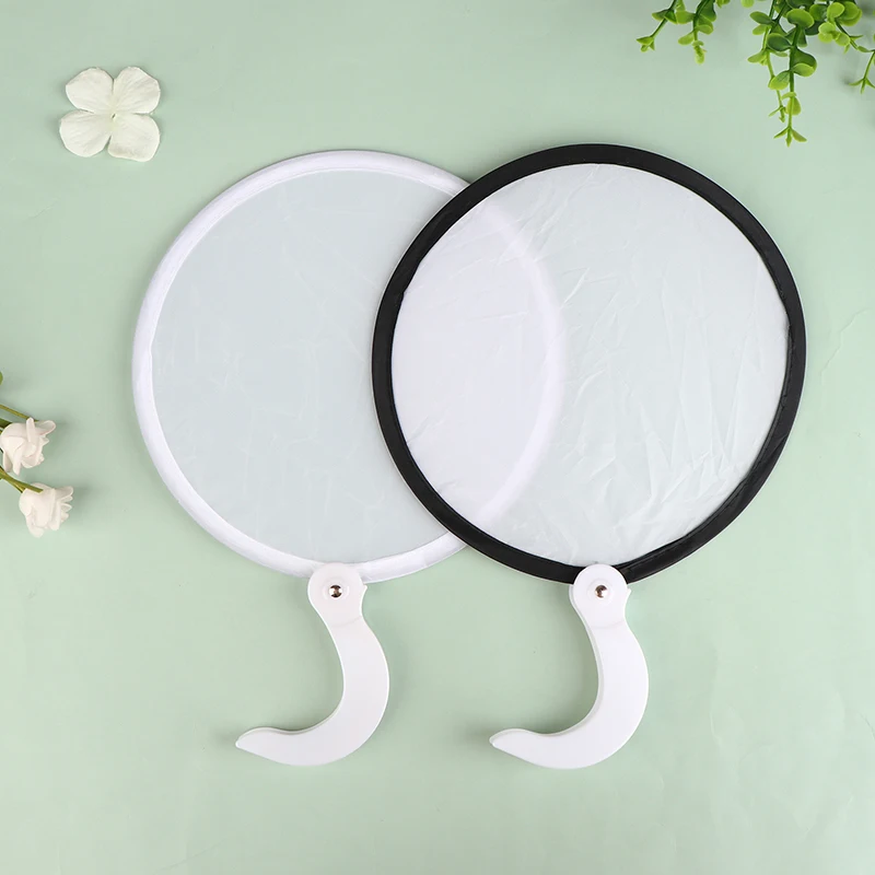 Portable Foldable Blank Round Fans Simple Summer Mini Handheld Fan Decoration Crafts DIY Dance Painting Decorative Fan