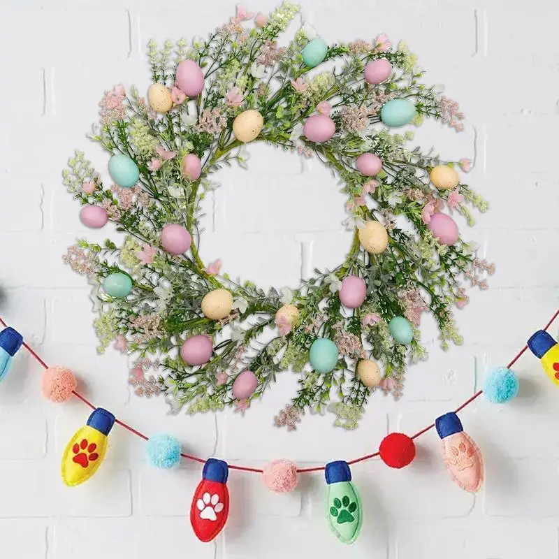 Easter Egg Wreath Artificial Spring Wreath Flower Easter Wreath Farmhouse Easter Decorations With Mixed Twigs Door Wreath For