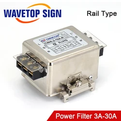 WaveTopSign CW4L2-A-R Series 220VAC Power Filter 6A 10A 20A 30A Rail Type For Co2 Laser Cutting and Engraving Machine