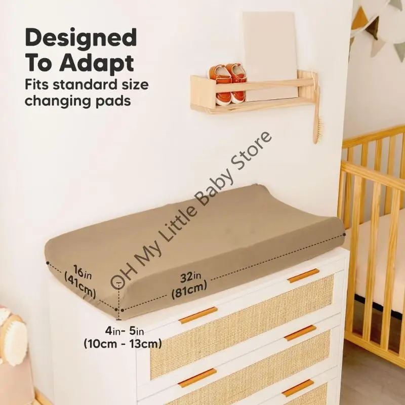 M76C 2 قطعة غطاء وسادة طاولة تغيير الحفاض ناعم وقابل للتنفس مع تصميم مرن سهل التركيب لمغير الحفاضات