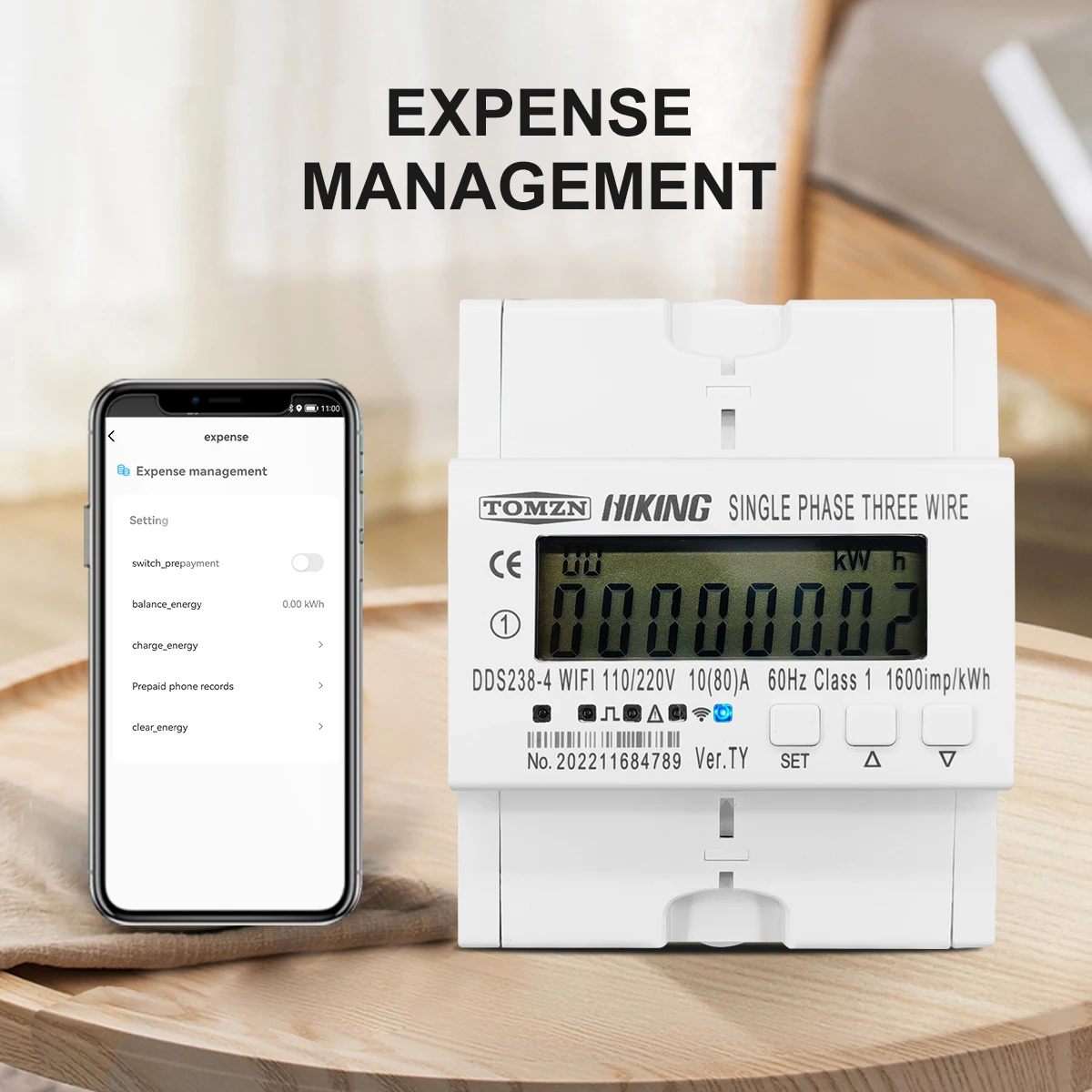 TOMZN 2 fasi 110 V + 110 V 60 Hz 80A su guida Din Tuya WIFI contatore di energia intelligente monitor del consumo energetico kWh contatore wattmetro