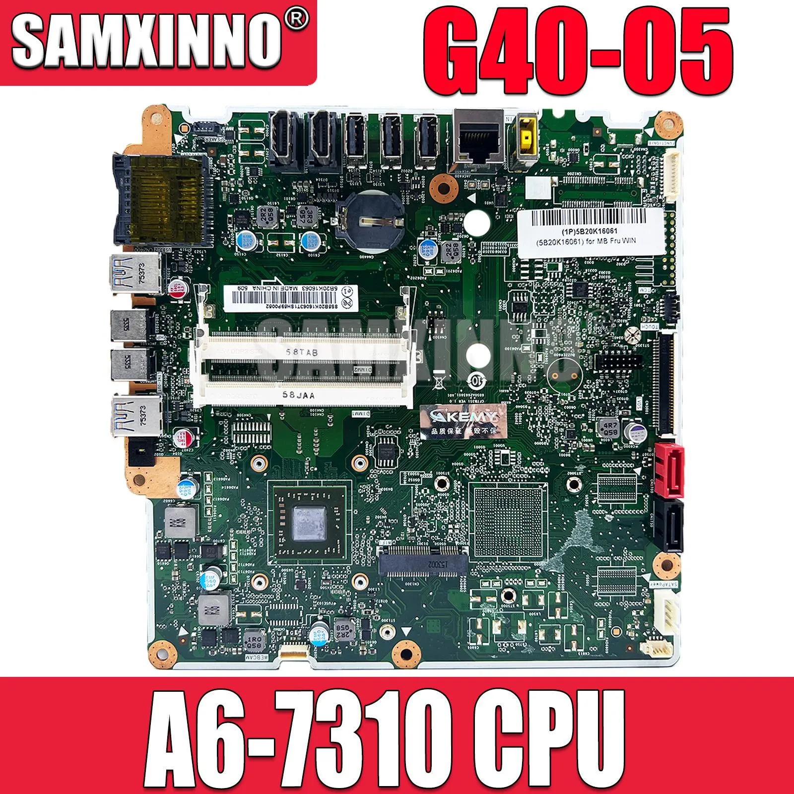 

SAMXINNO 6050A2665601 для Lenovo C40-05 G4005 материнская плата все-в-одном с AMD A6-7310 CPU CFTB3S1