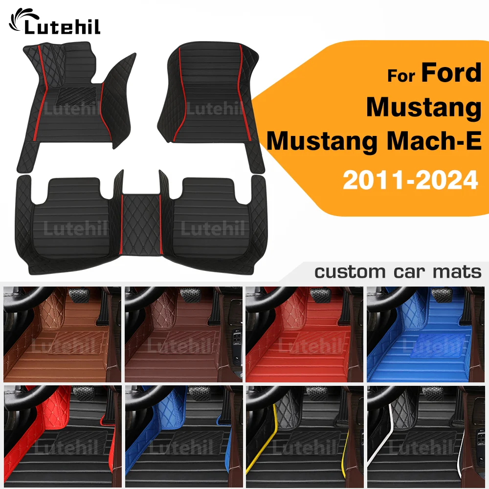 

For Ford Mustang/Mustang Mach-E 2011-2024 23 22 21 Custom Car Floor Mat Automobile Carpet Cover Interior Accessories Protective