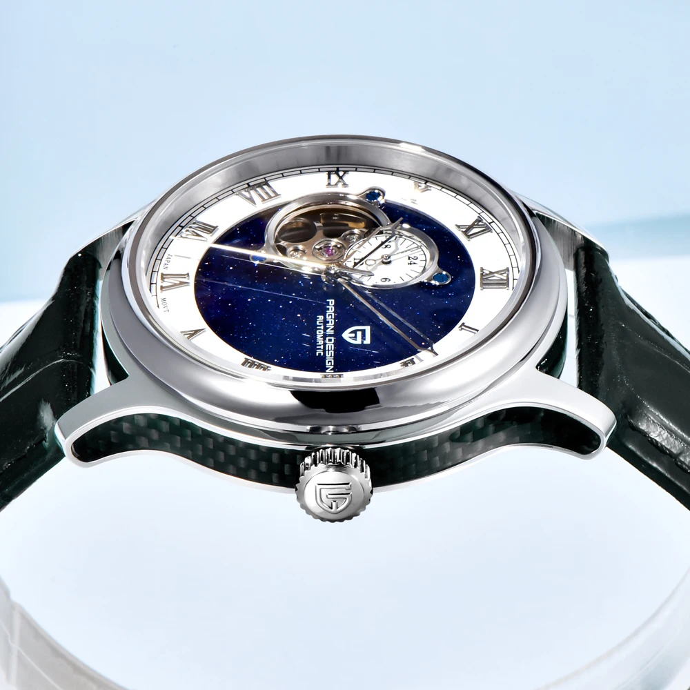 PAGANI DESIGN 2024 New Starry sky Mechanical Watches Tourbillon Automatic Watch For Men NH39A Movt Leather 100M Waterproof Watch